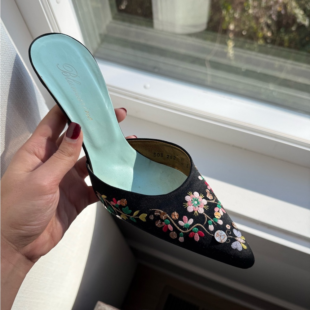 Vintage Blumarine Floral Embroidered Heels